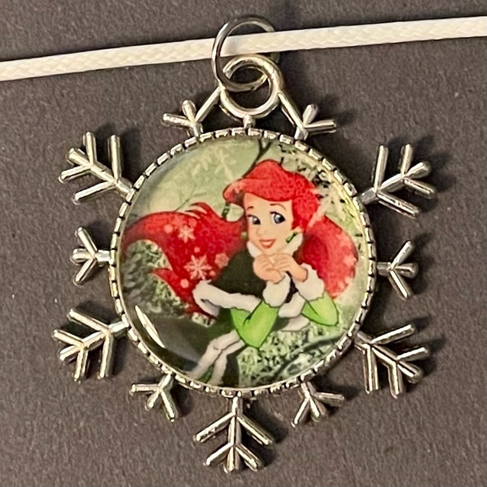 Ariel the Little Mermaid Snowflake Cabochon Necklace